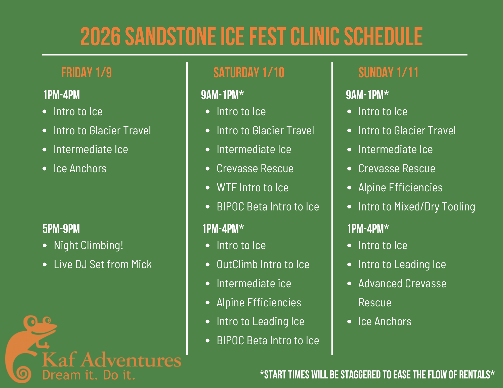 Sandstone Ice Festival Clinics